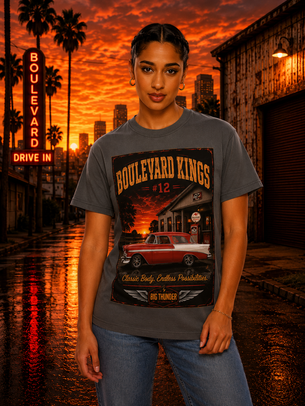 Classic car shirt, muscle car shirt, lowrider shirt, car guy shirt, car dad gift, retro car shirt, race car shirt, Boulevard kings #12