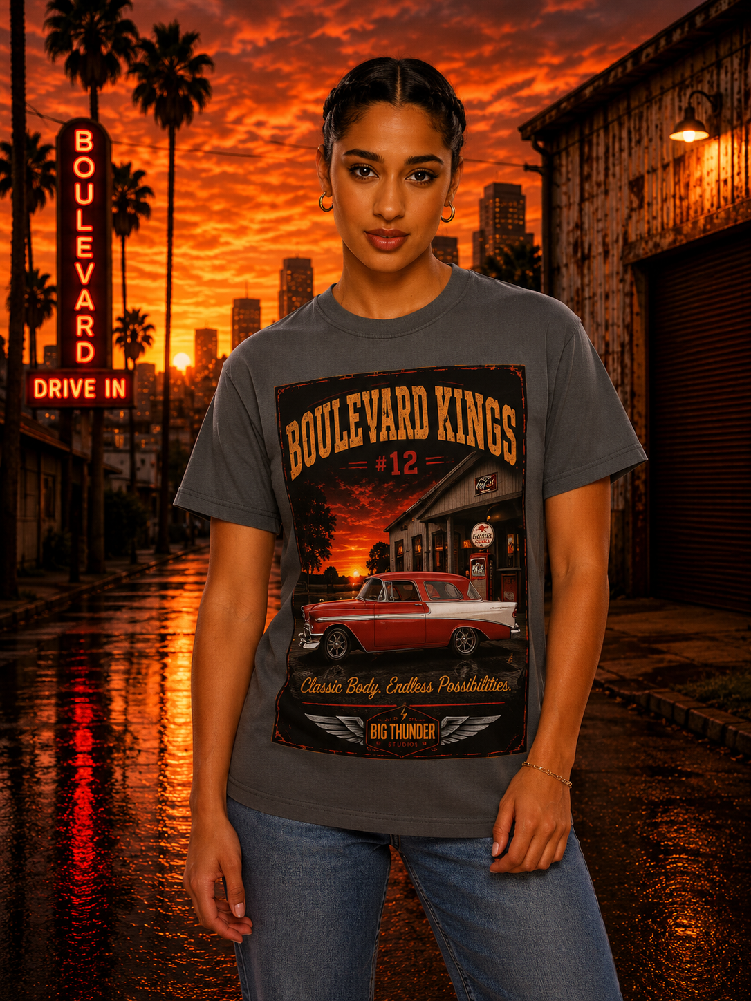 Classic car shirt, muscle car shirt, lowrider shirt, car guy shirt, car dad gift, retro car shirt, race car shirt, Boulevard kings #12
