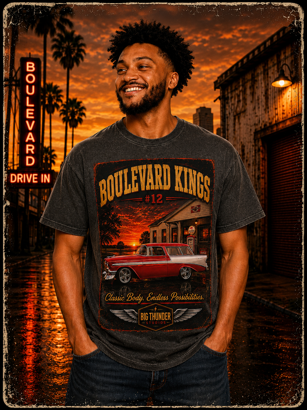 Classic car shirt, muscle car shirt, lowrider shirt, car guy shirt, car dad gift, retro car shirt, race car shirt, Boulevard kings #12