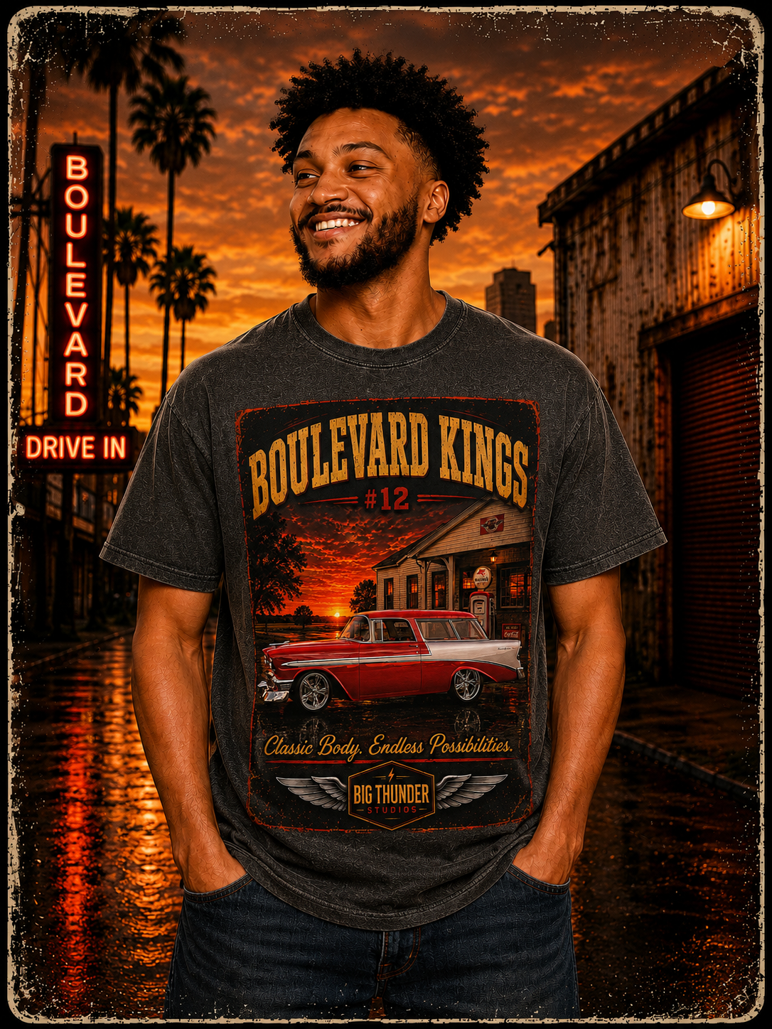 Classic car shirt, muscle car shirt, lowrider shirt, car guy shirt, car dad gift, retro car shirt, race car shirt, Boulevard kings #12