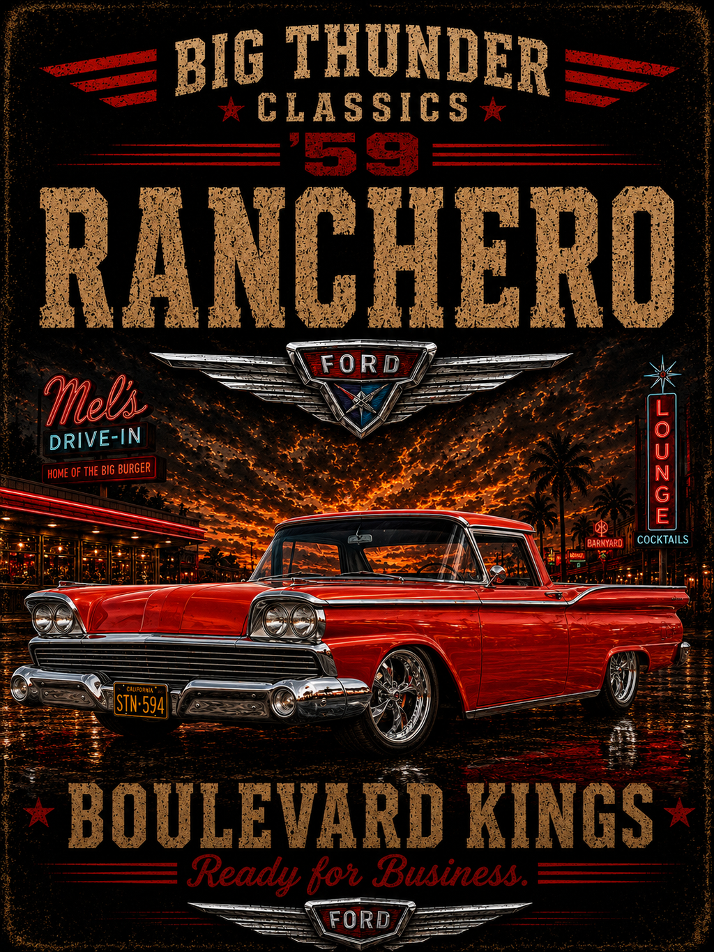 59 Ranchero Classic Truck T-shirt | Vintage Boulevard Kings Car Design