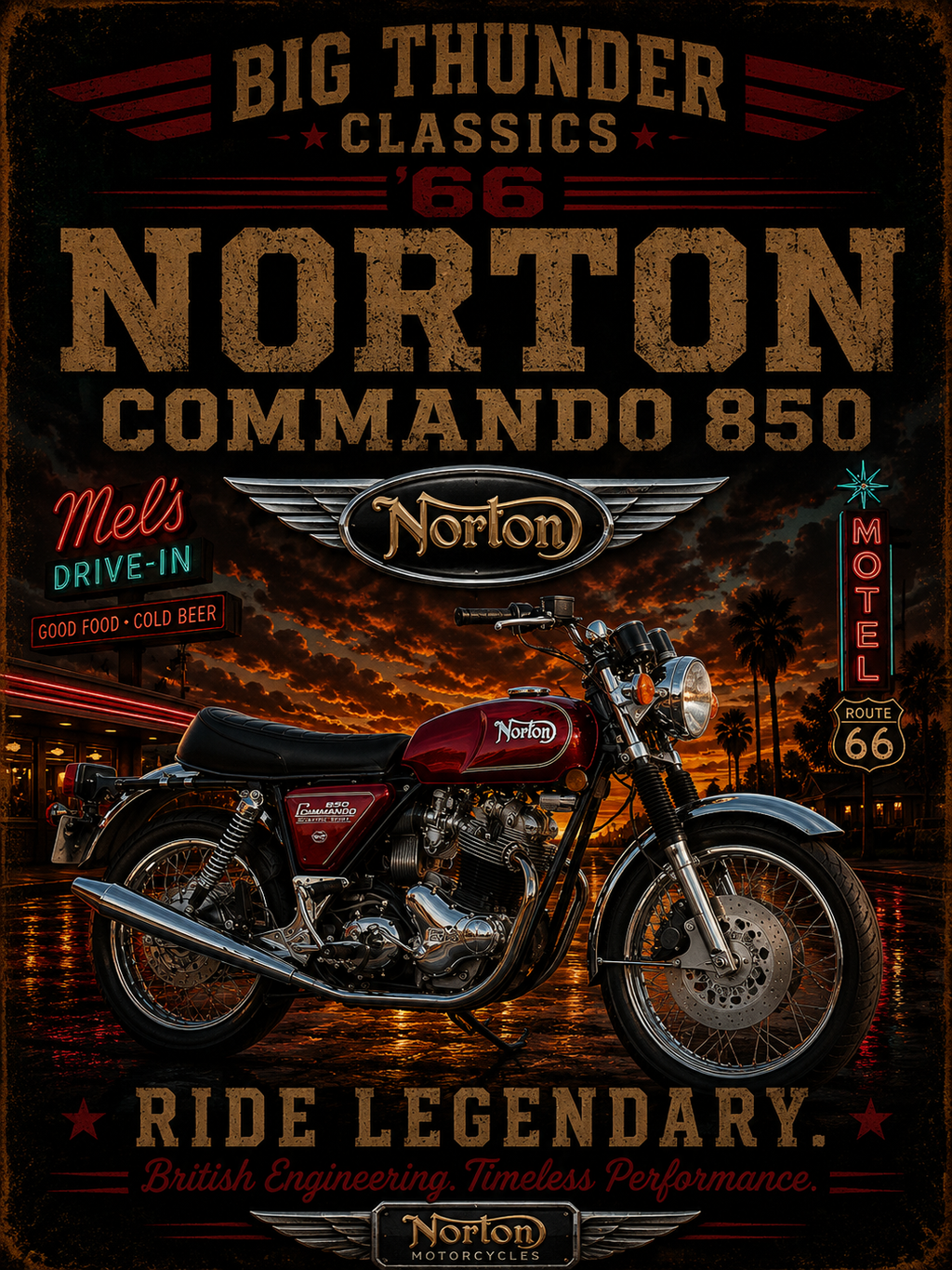 Norton Commando 850 Motorcycle Tee | Vintage Bike Ride Legendary T-Shirt
