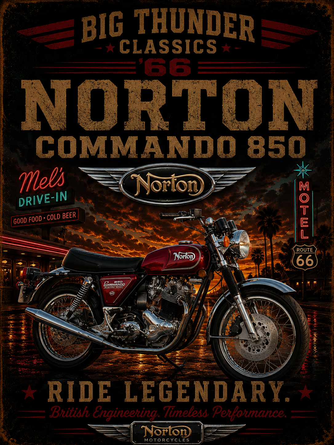 Norton Commando 850 Motorcycle Tee | Vintage Bike Ride Legendary T-Shirt
