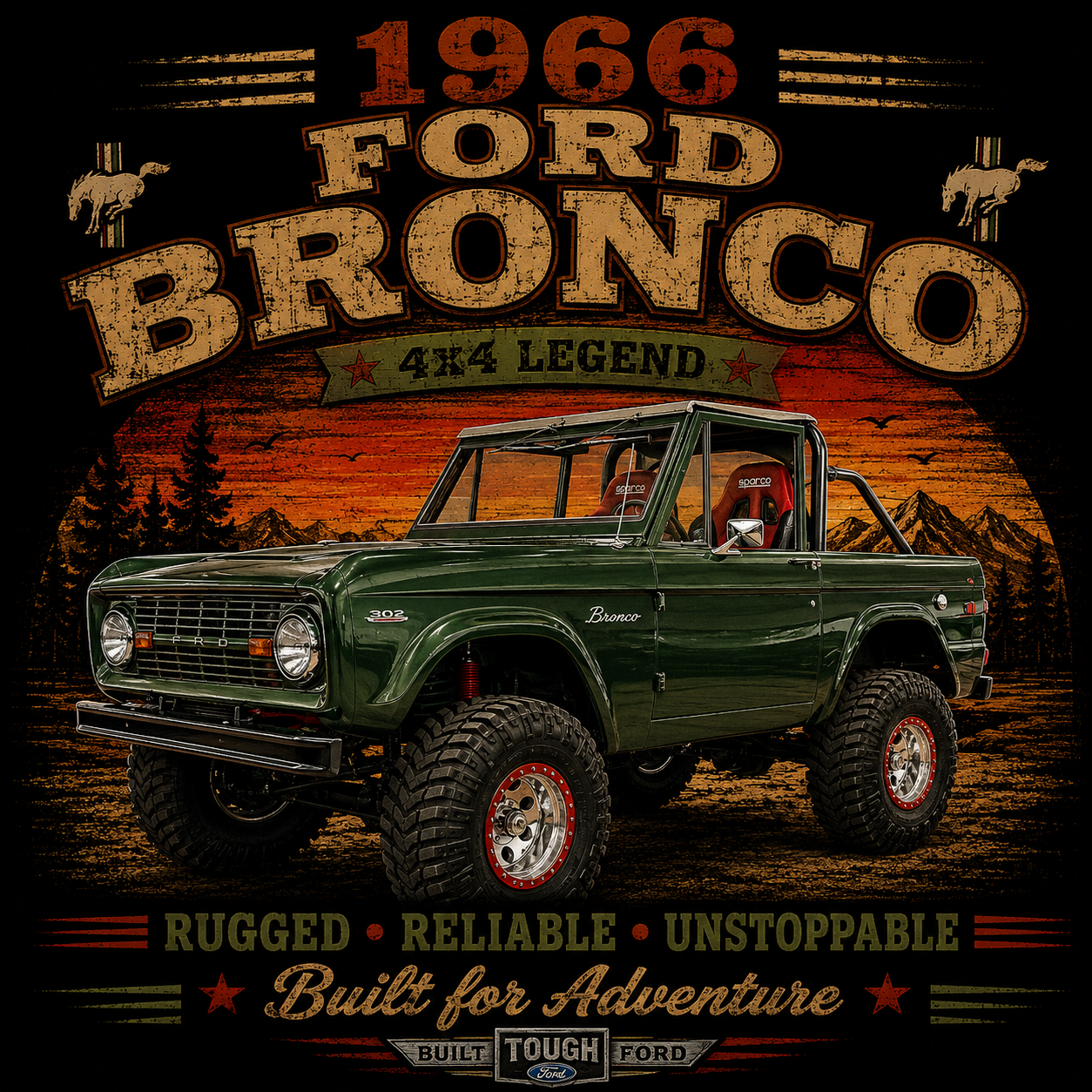 1966 Ford Bronco T-Shirt | Vintage Off-Road Truck Graphic Tee