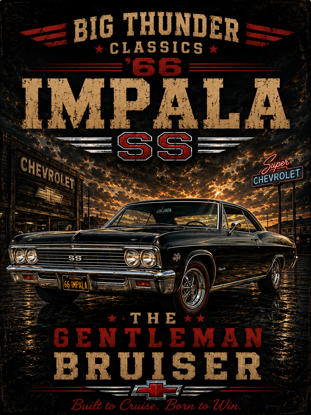 Impala SS Bruiser Classic Car T-Shirt | Vintage Muscle Car Graphic