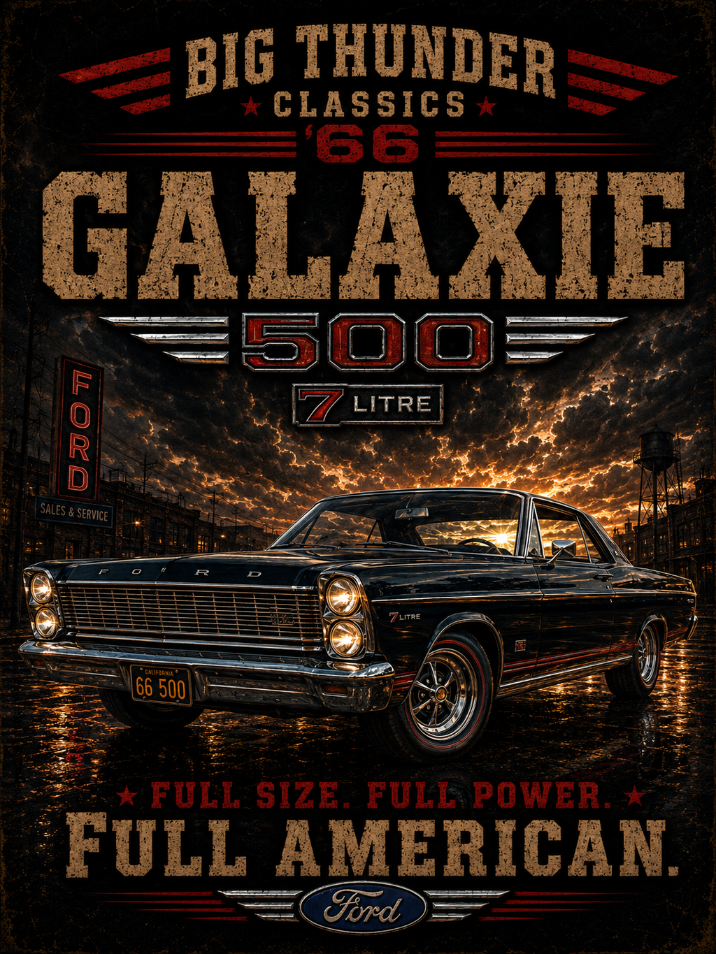 Galaxie 500 Classic Car T-Shirt | Full American Vintage Automobile