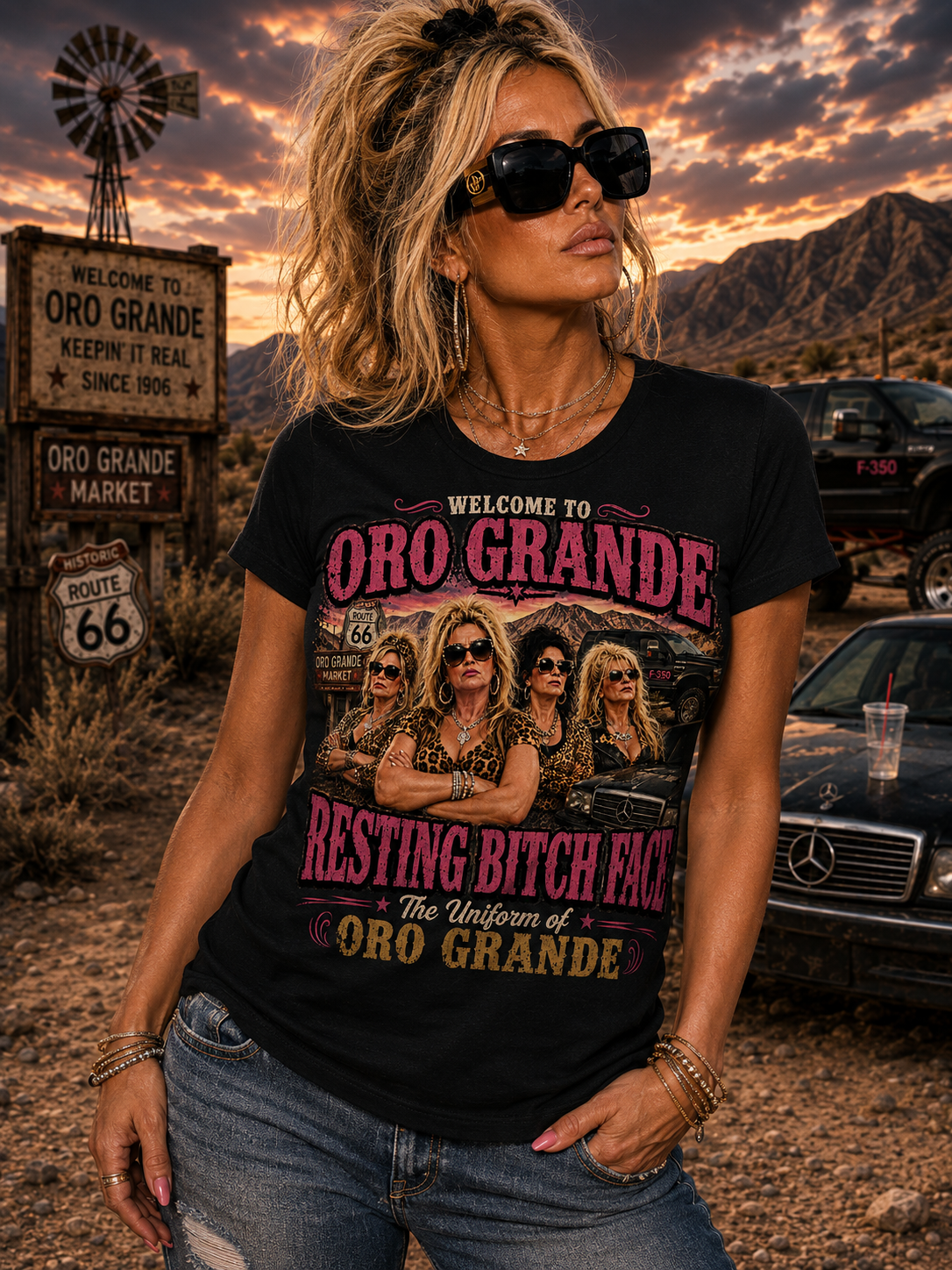 Resting Bitch Face Oro Grande T-Shirt | Funny Retro Women Graphic Tee