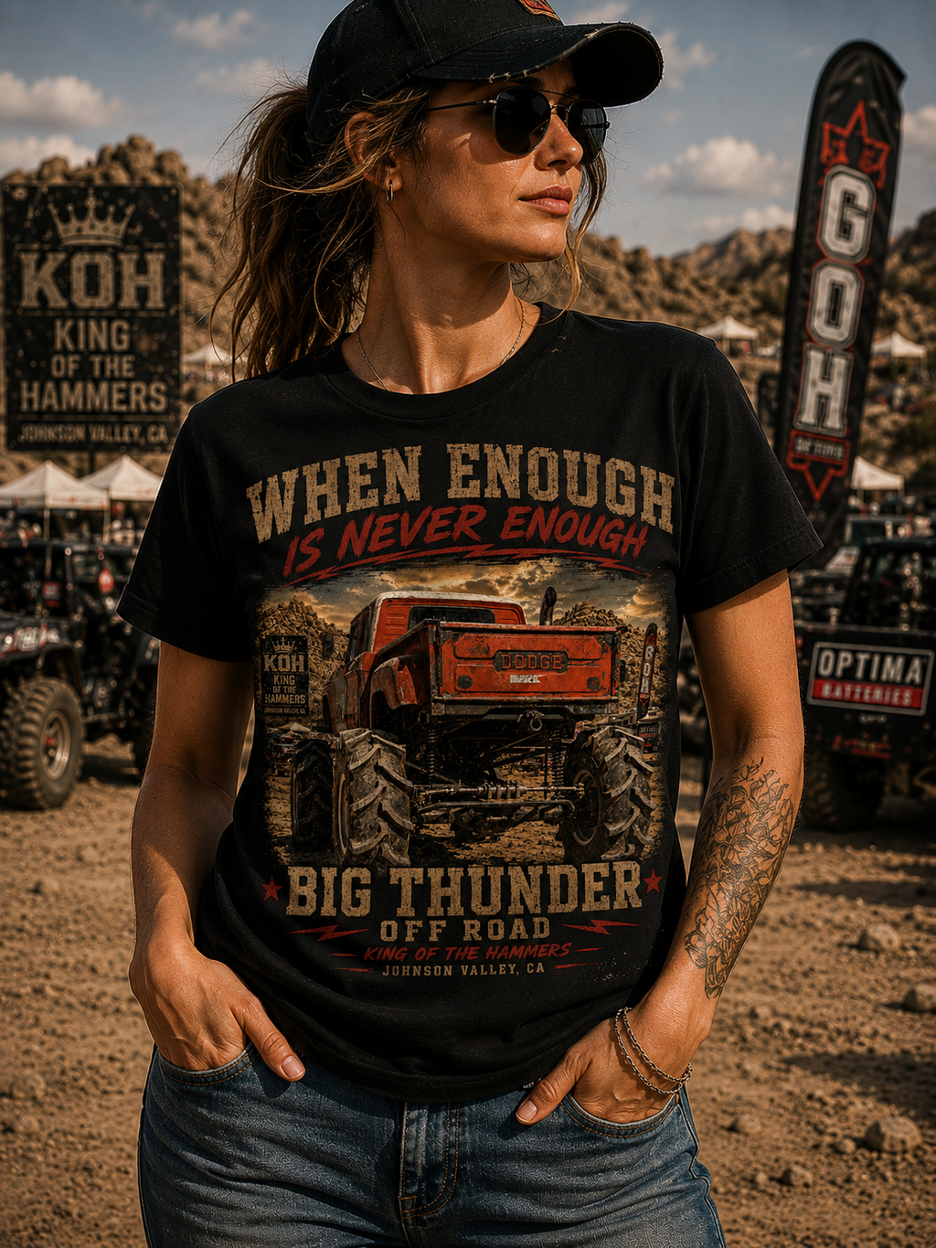 When Enough Is Never Enough | Big Thunder Off Road T-Shirt | Lifted Dodge Truck | King of the Hammers | Johnson Valley 4x4 Tee
