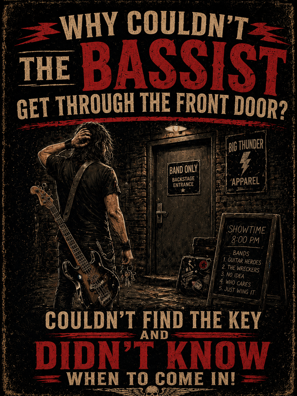 Bassist Joke T-Shirt | Musician Bass Player Funny Band Tee