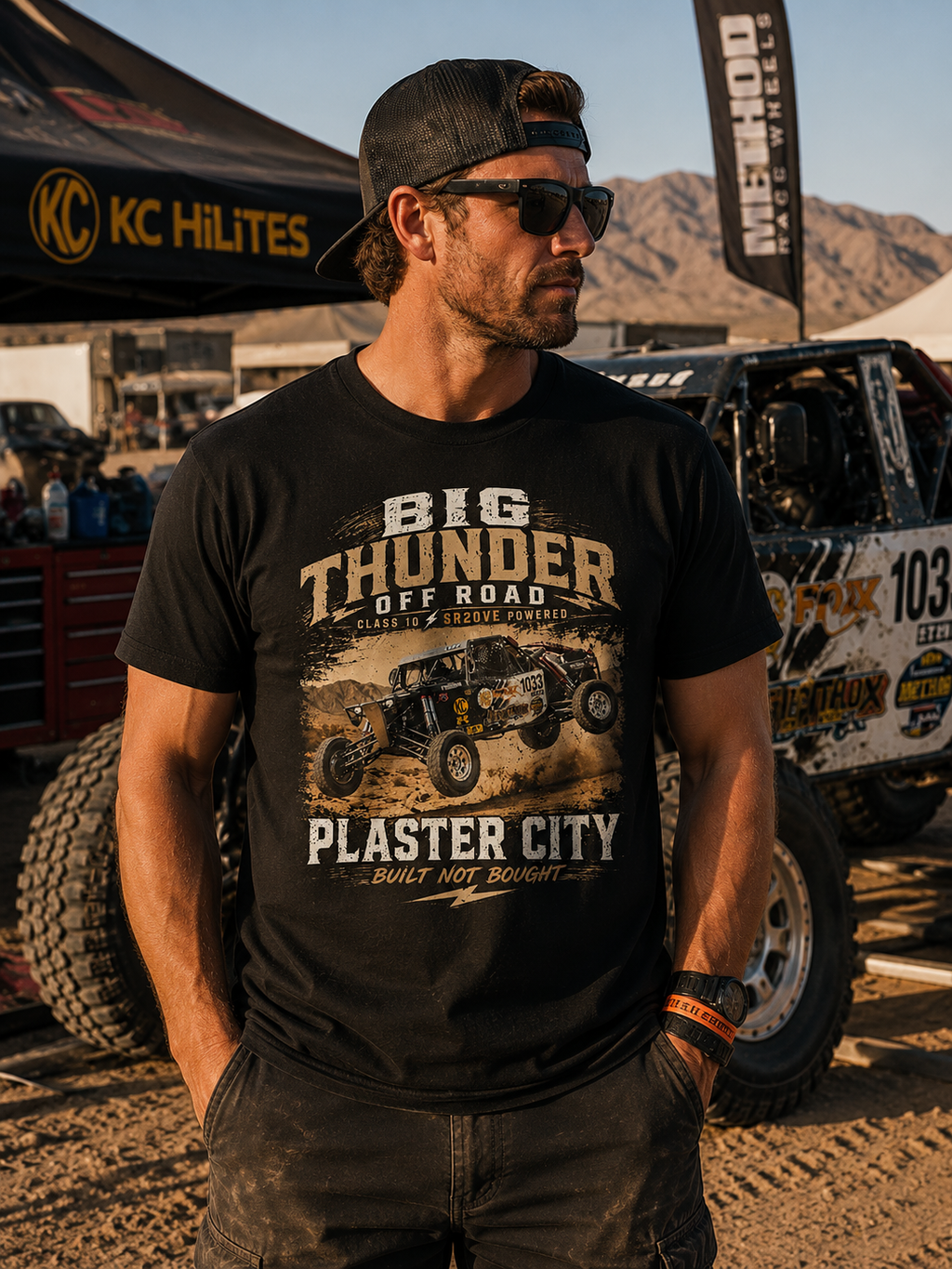 Big Thunder Off Road Plaster City T-shirt | Off-Road Buggy Truck Design