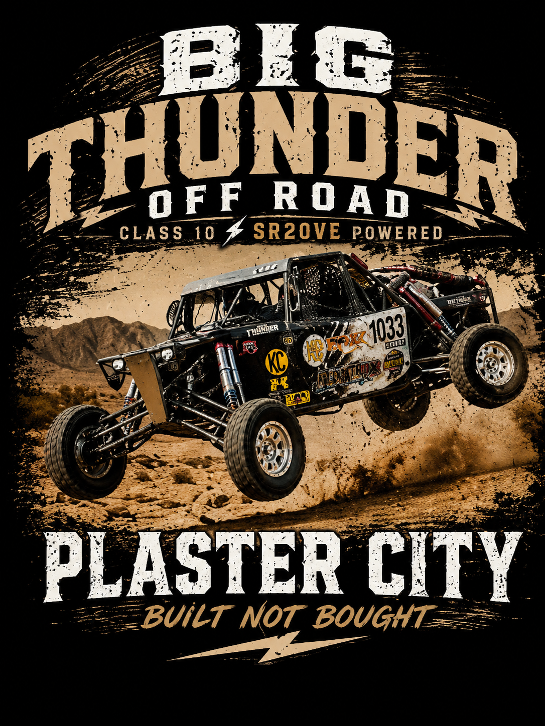 Big Thunder Off Road Plaster City T-shirt | Off-Road Buggy Truck Design