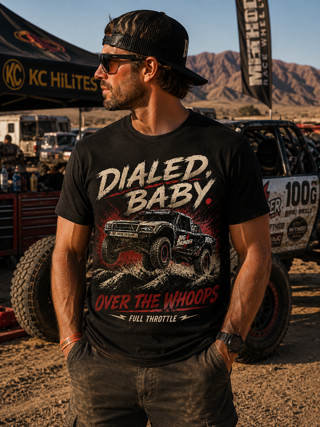 Dialed Baby Off-Road Truck T-Shirt | Over the Whoops Vintage Racing Tee