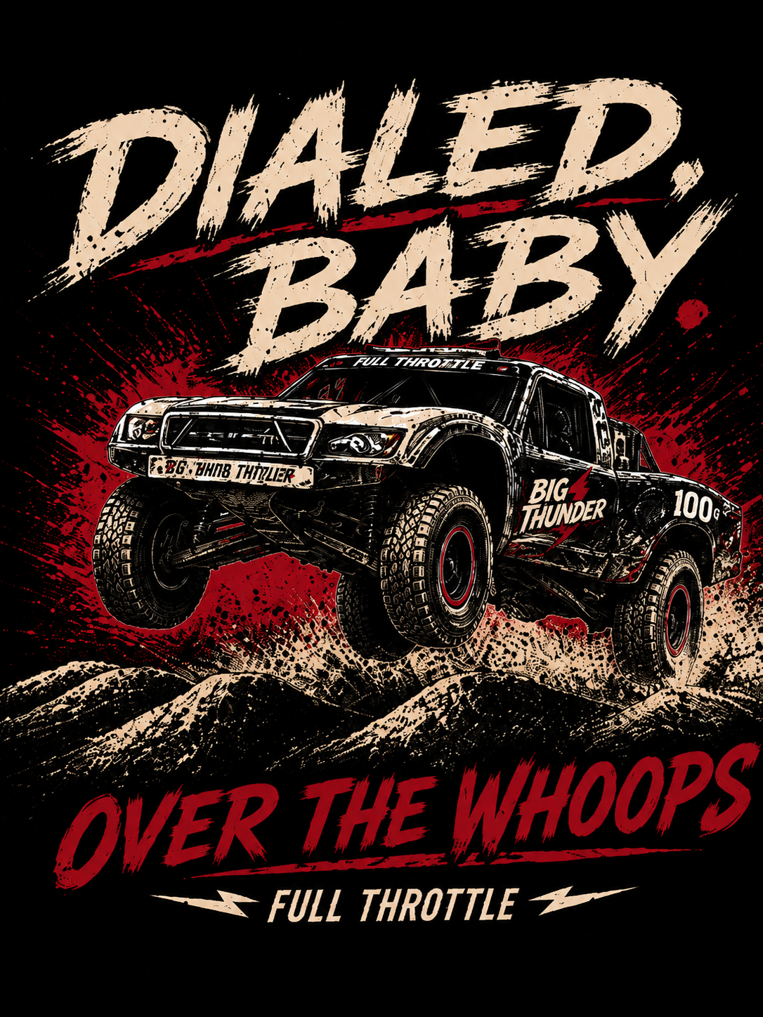 Dialed Baby Off-Road Truck T-Shirt | Over the Whoops Vintage Racing Tee