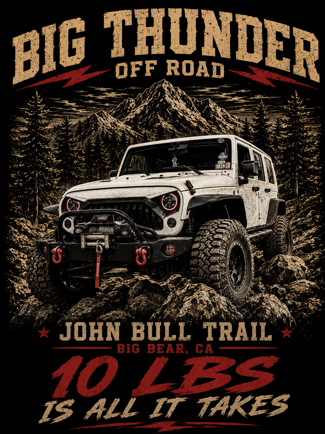 Big Thunder Off Road Jeep Graphic T-Shirt | Offroad Adventure Tee