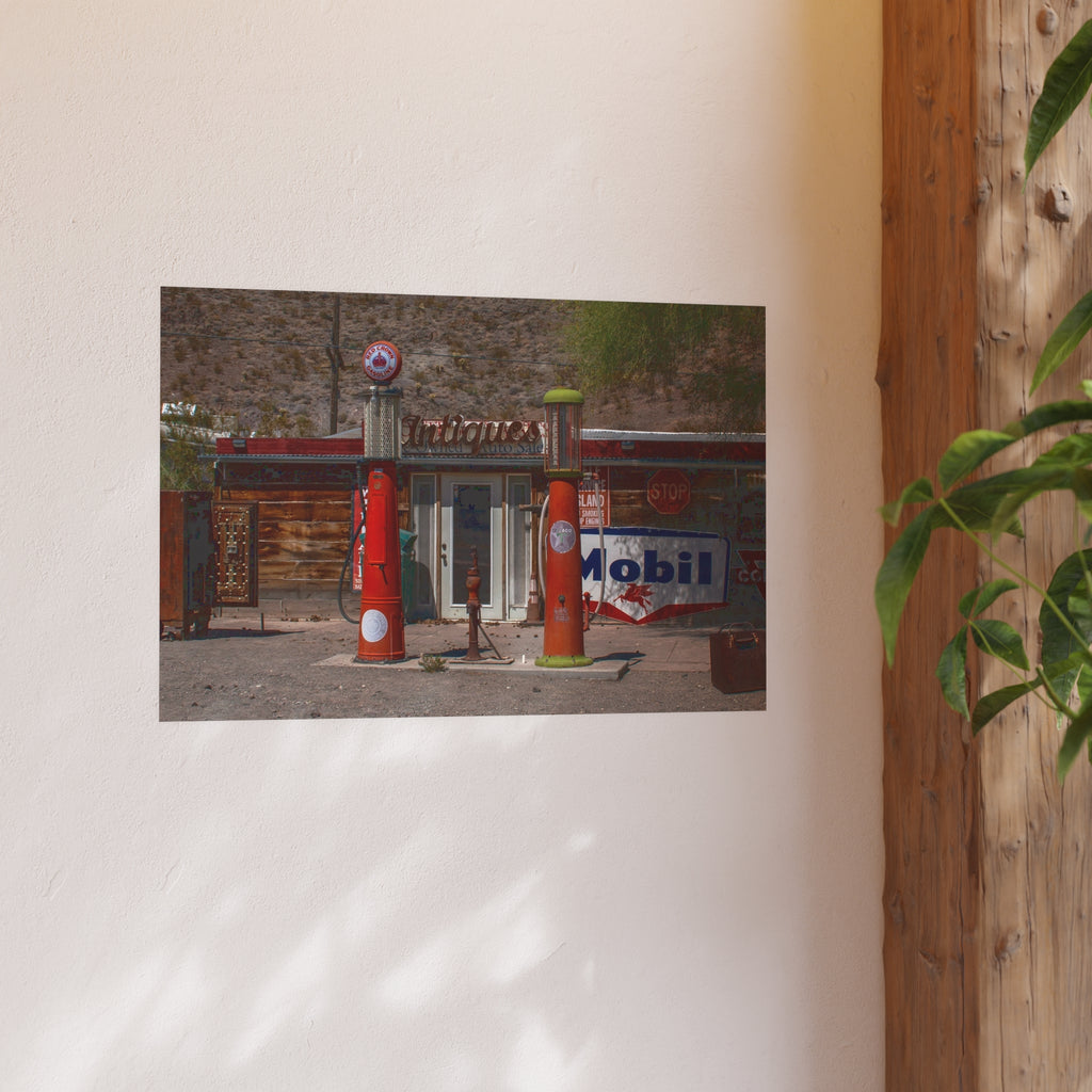 Historic Oatman Gas Station - Route 66 Arizona - Vintage Mobil Gas Pumps - Fine Art Photography Print - Americana Wall Art