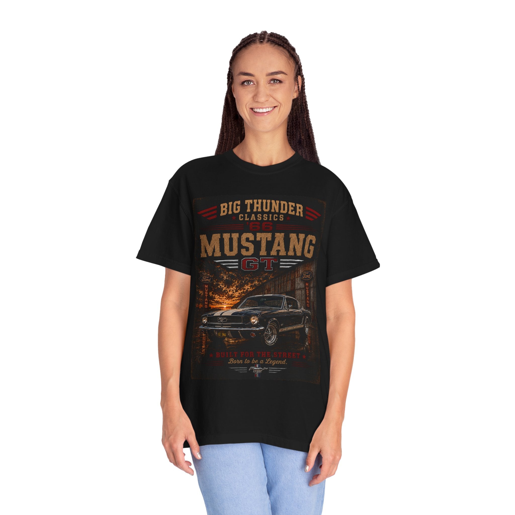 1966 Ford Mustang GT Shirt | Classic Muscle Car Tee | Big Thunder Classics | Comfort Colors | Vintage Car Gift