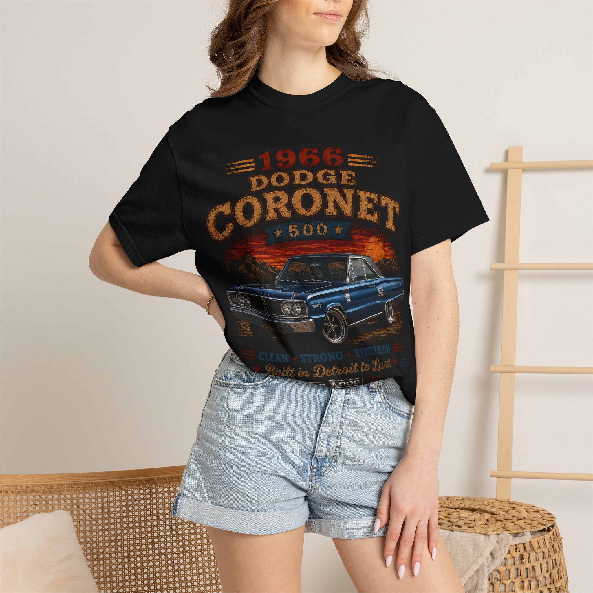1966 Dodge Coronet 500 Classic Car T-Shirt | Vintage Muscle Car Tee