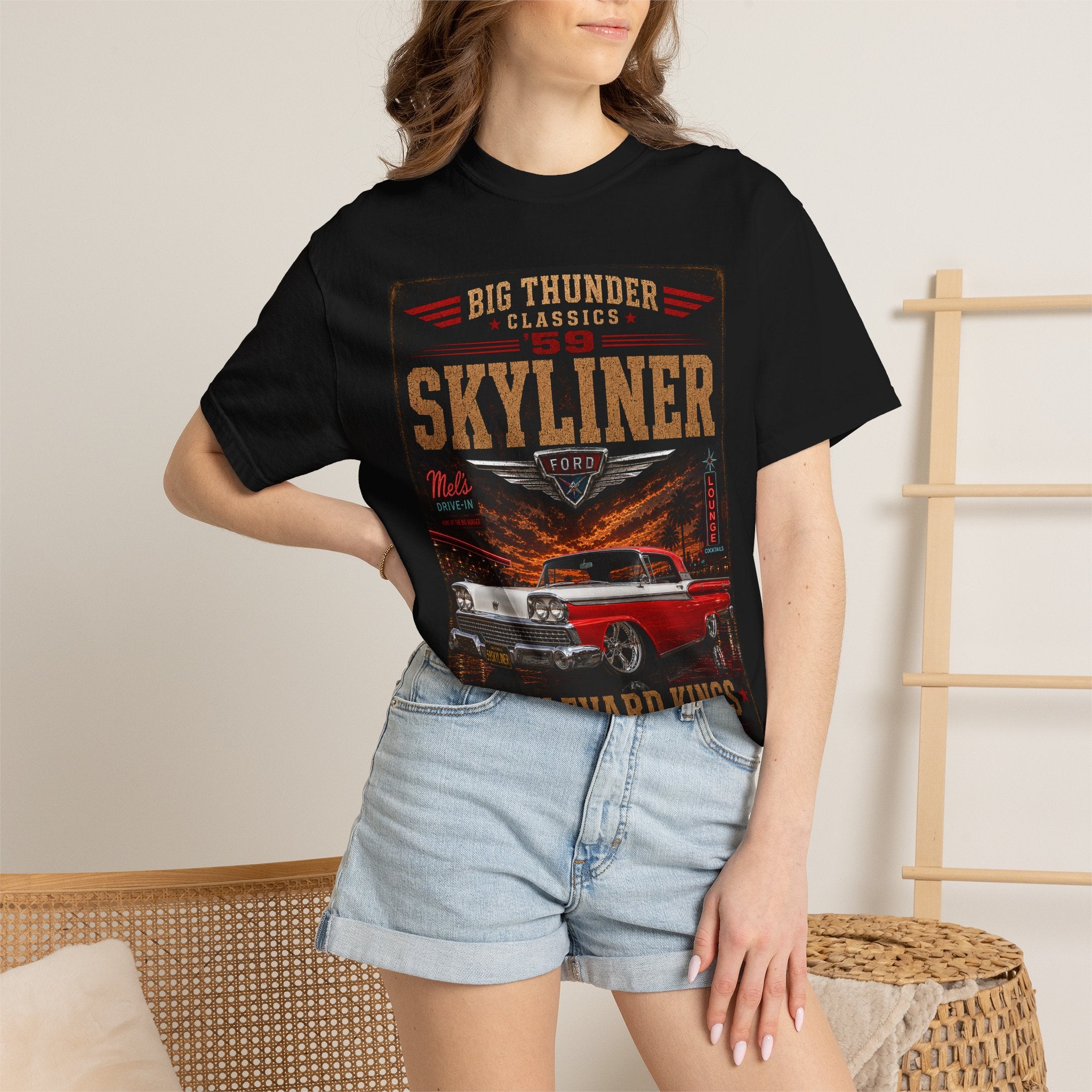 Skyliner Classic Car Boulevard Kings T-Shirt | Vintage Hot Rod Tee