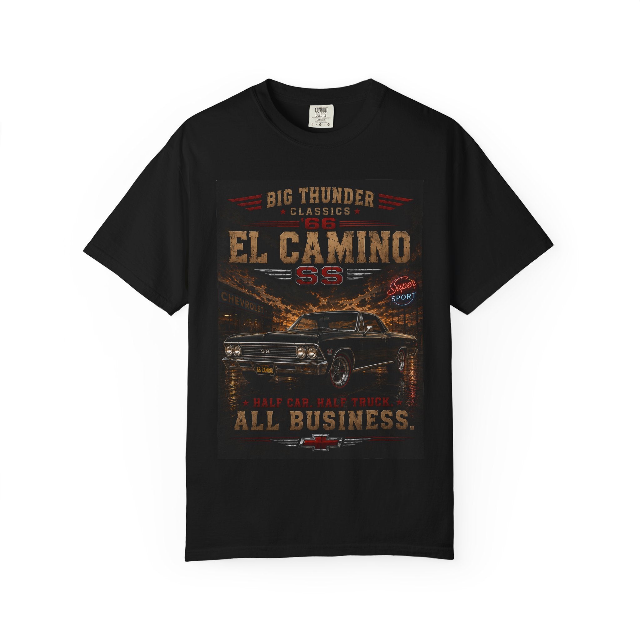 El Camino Classic Car Poster T-shirt | Vintage Muscle Car Graphic