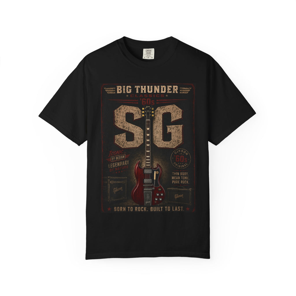 Big Thunder SG Electric Guitar Poster T-Shirt | Vintage Rock Tee
