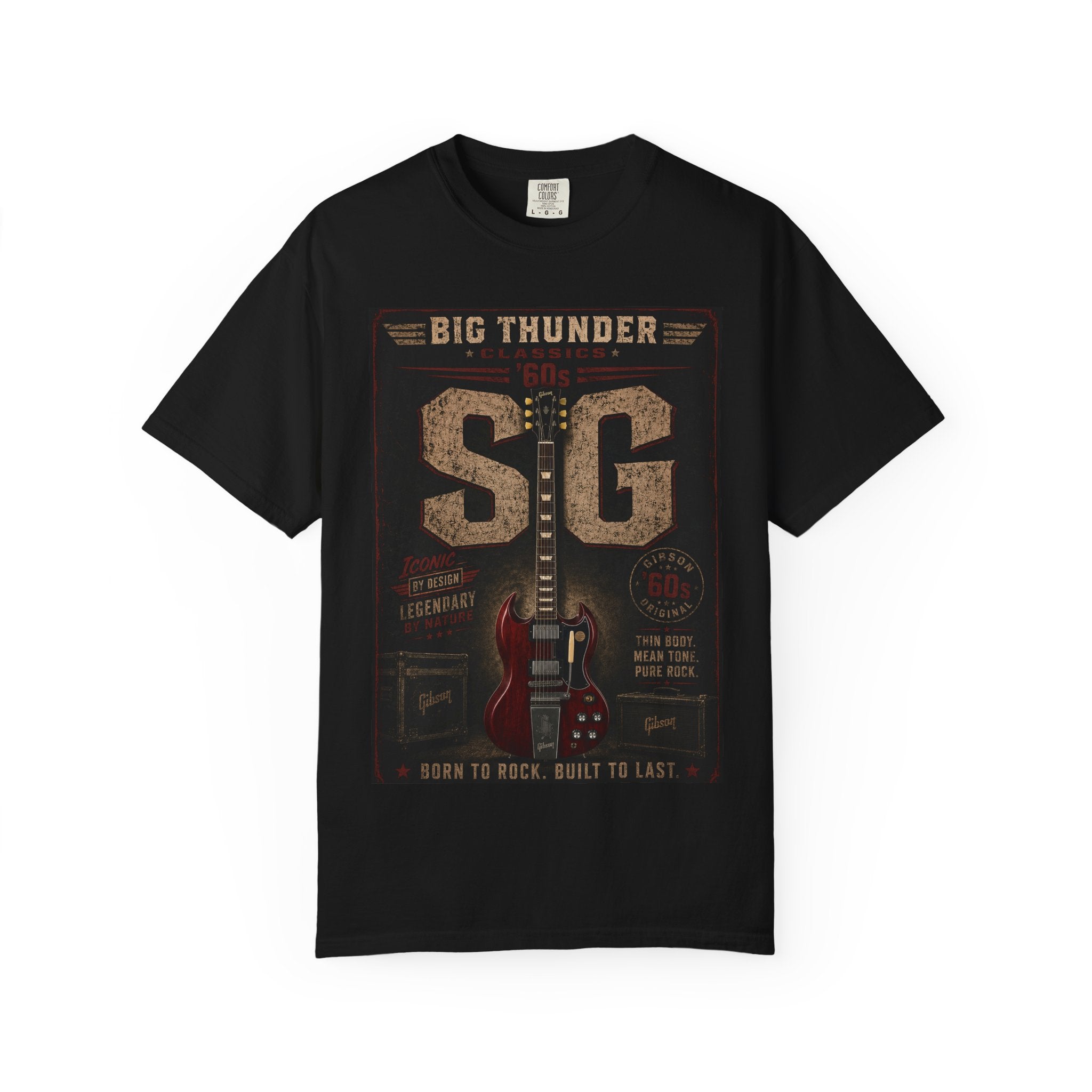 Big Thunder SG Electric Guitar Poster T-Shirt | Vintage Rock Tee