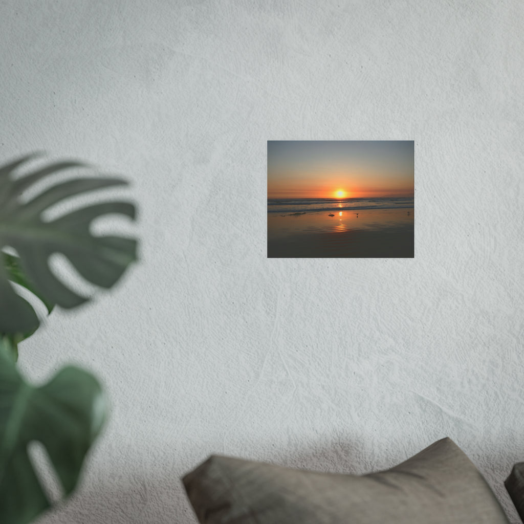 Pismo Beach Sunset | Sunset Beach Reflection Poster | Ocean Sunrise Wall Art