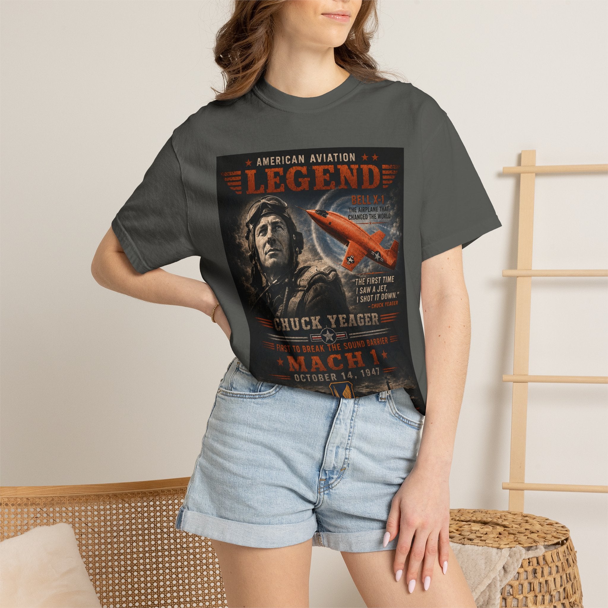 Aviation Legend Chuck Yeager T-Shirt | Mach 1 Pilot Tribute