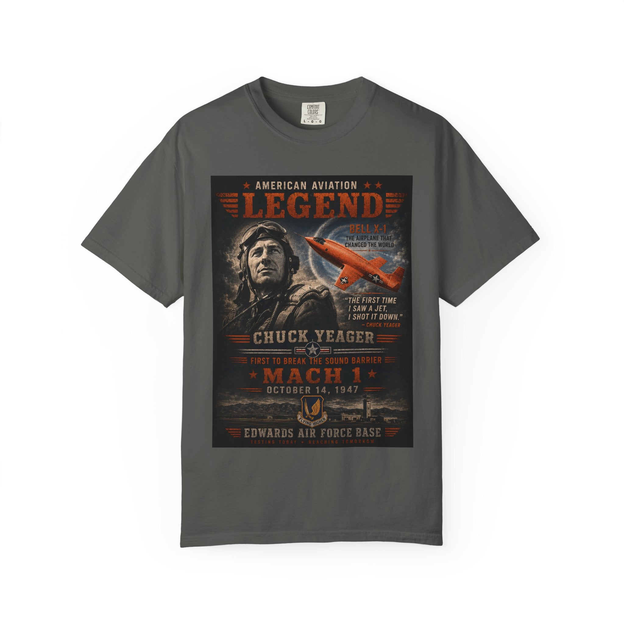 Aviation Legend Chuck Yeager T-Shirt | Mach 1 Pilot Tribute