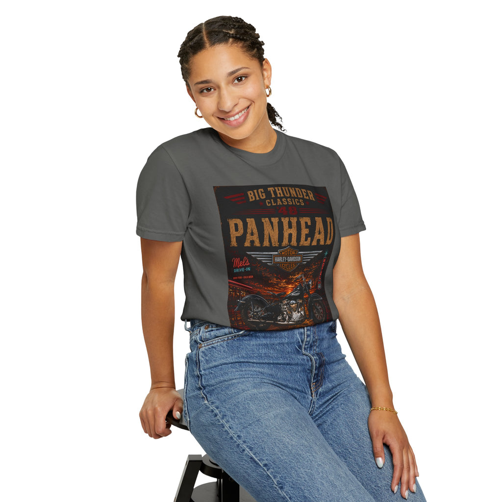 Panhead Motorcycle Graphic T-Shirt | Vintage Biker Skull Ride
