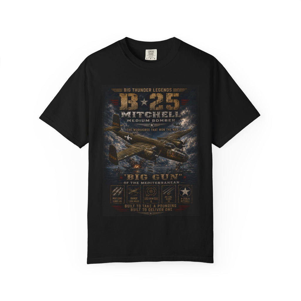 B-25 Mitchell Bomber Aircraft T-Shirt | World War II Plane Poster
