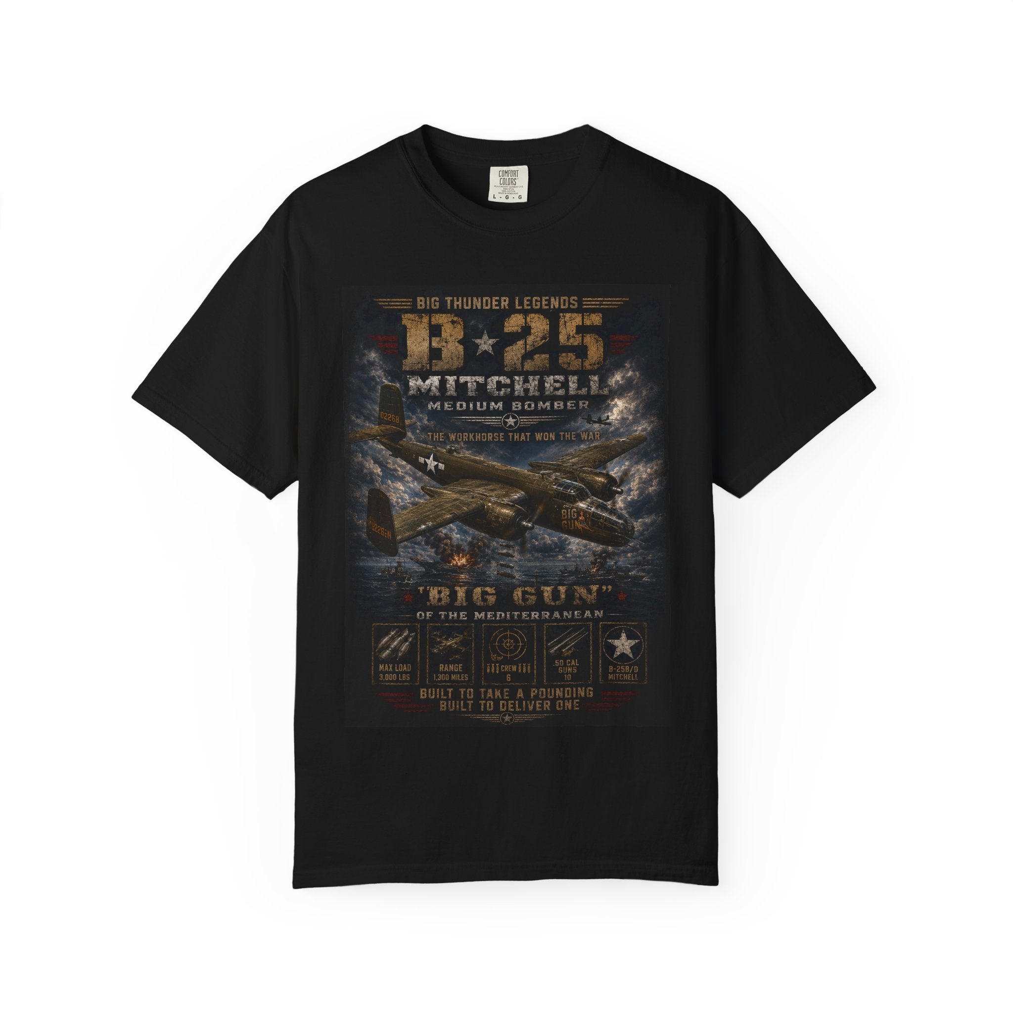 B-25 Mitchell Bomber Aircraft T-Shirt | World War II Plane Poster