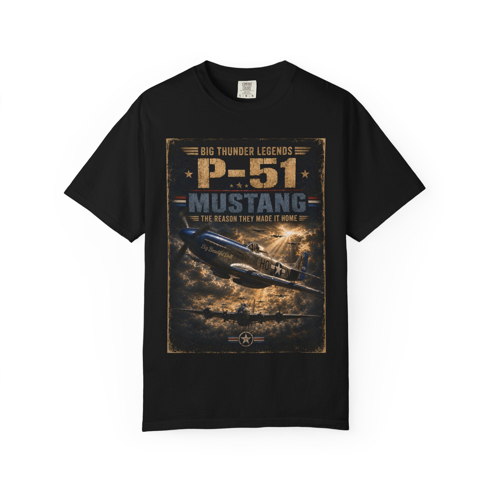 P-51 Mustang Vintage Warplane T-Shirt | Big Thunder Legends