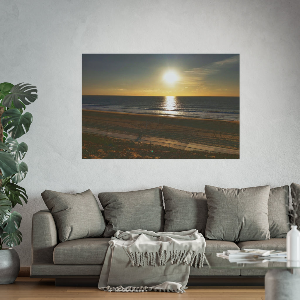 Redondo Beach Sunset - California Coastal Wall Art - Bike Rider Silhouette | Beach Sunset Photo Print