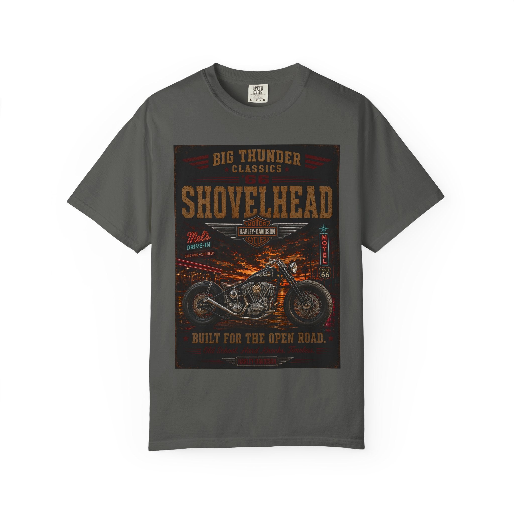 Shovelhead Motorcycle Graphic T-shirt | Vintage Biker Engine Tee