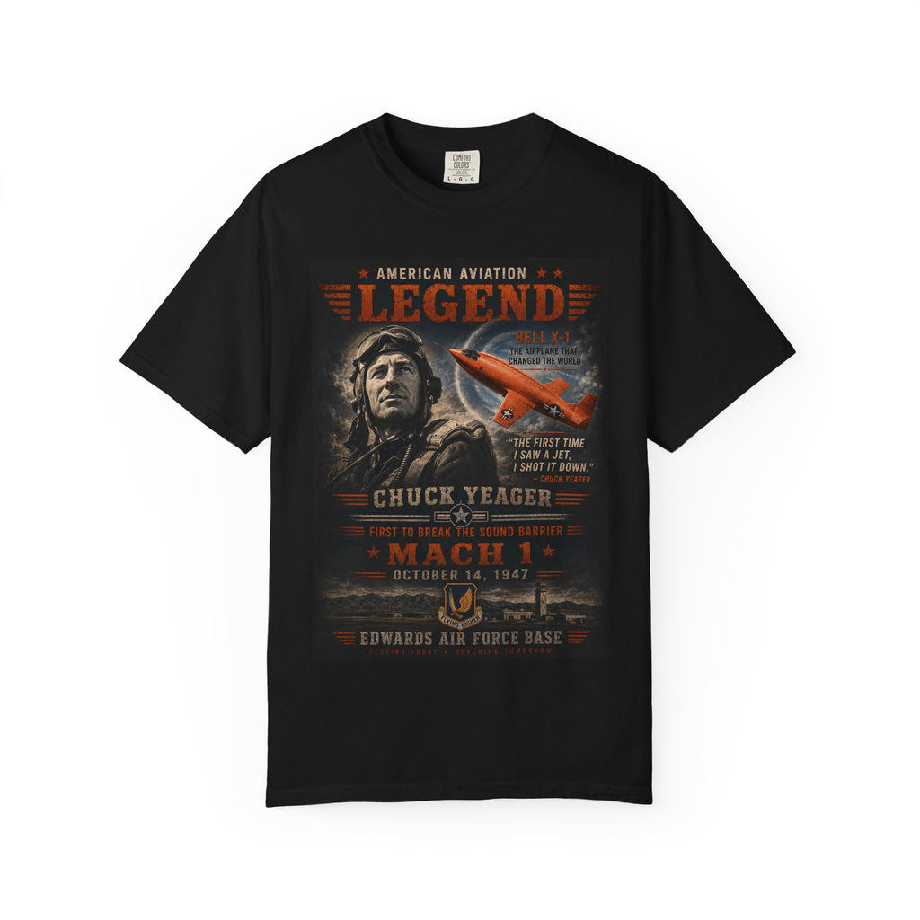Aviation Legend Chuck Yeager T-Shirt | Mach 1 Pilot Tribute