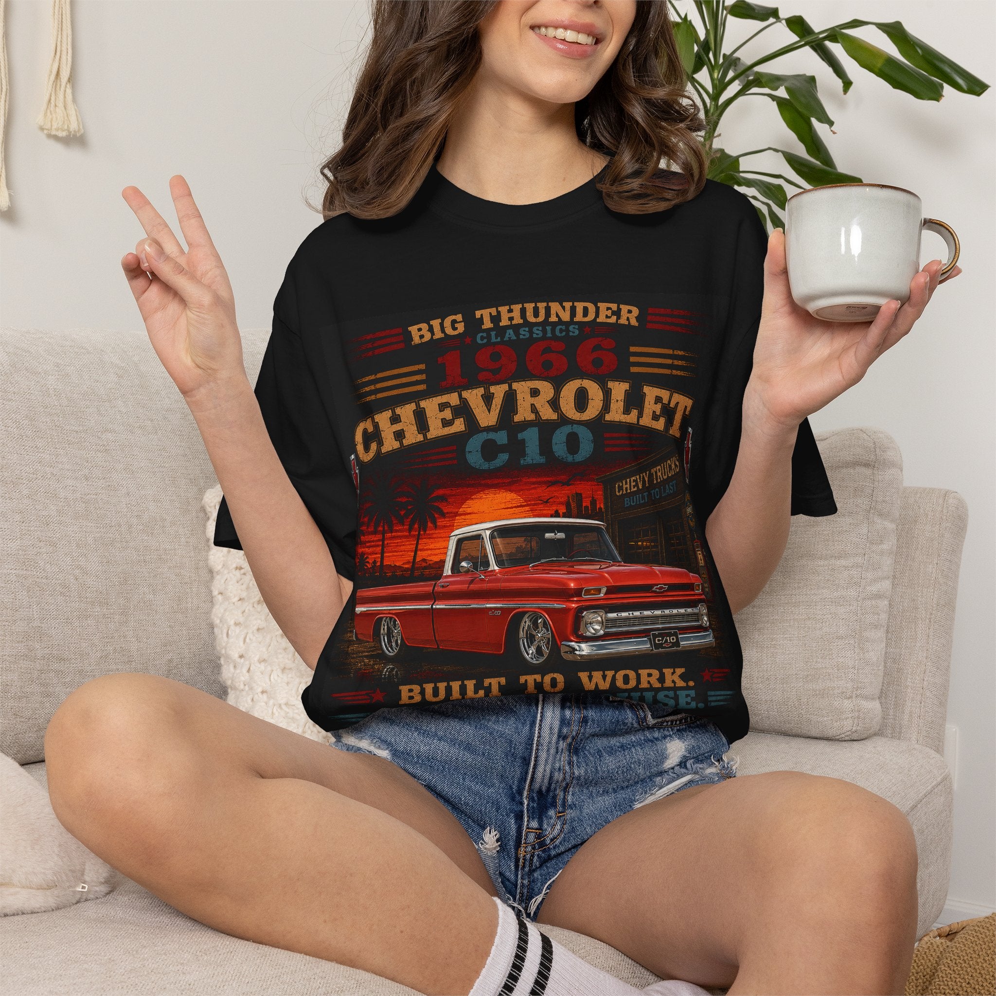 1966 Chevrolet C10 Truck T-shirt | Vintage Pickup Truck Graphic Tee