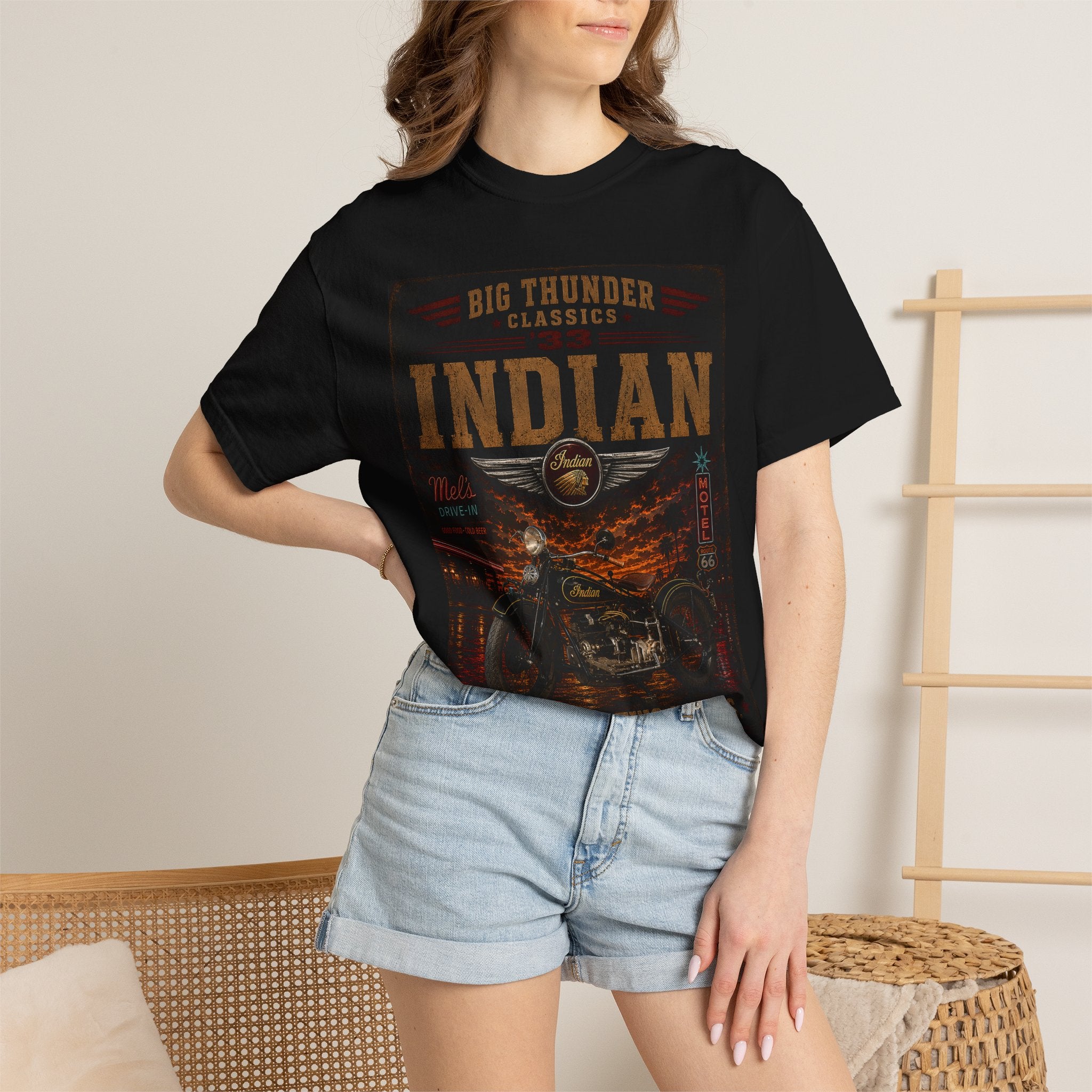 Big Thunder Indian Motorcycle T-shirt | Vintage Motorcycle Graphic