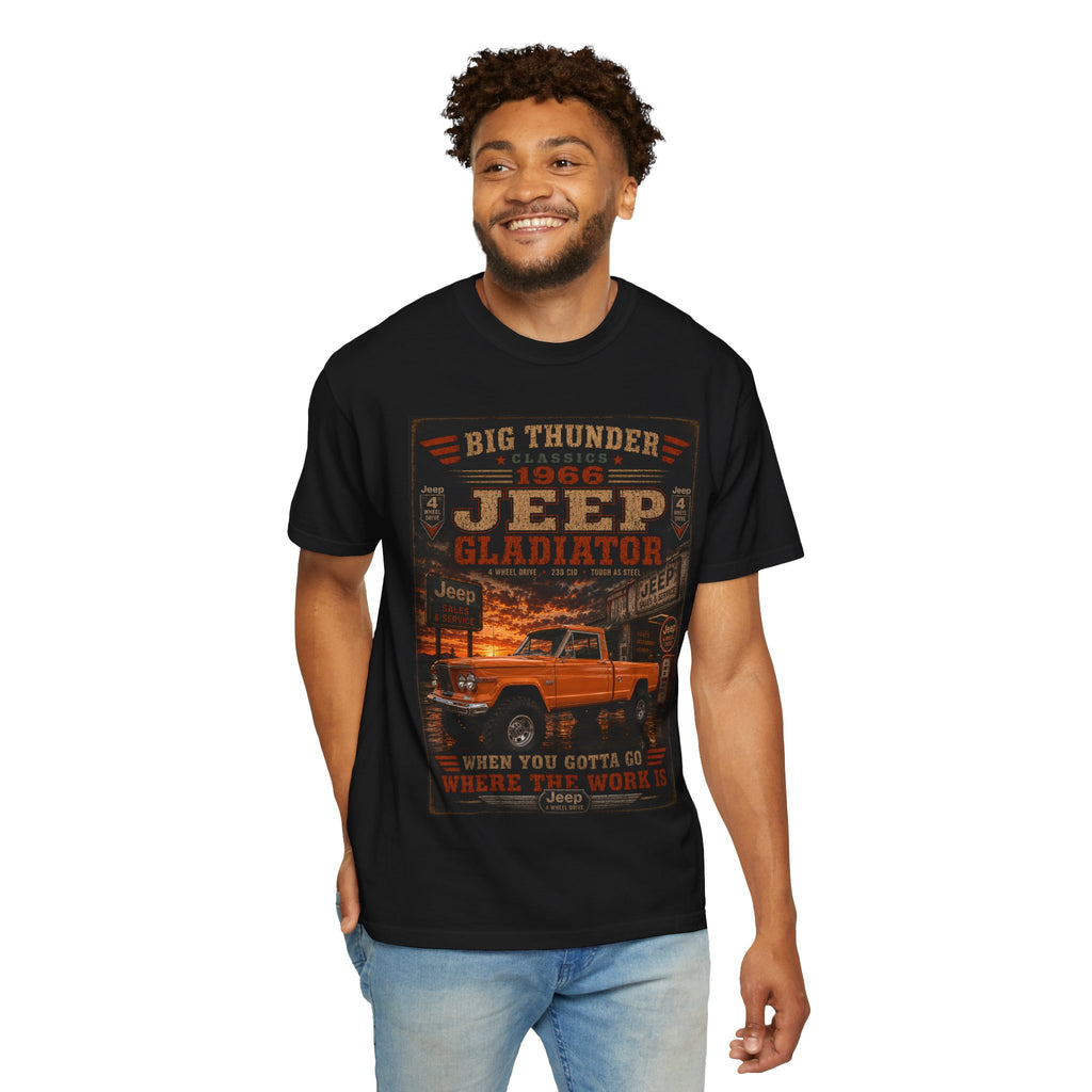 1966 Jeep Gladiator Truck T-Shirt | Vintage Big Thunder Automotive Graphic