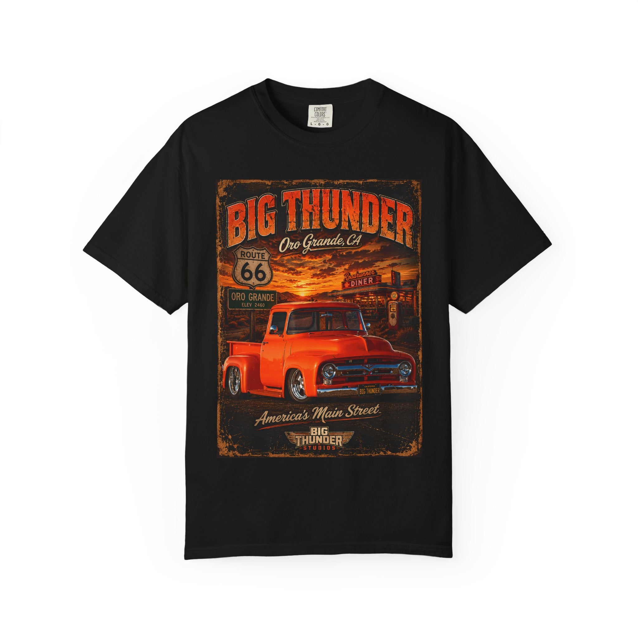 Big Thunder Vintage Red Truck T-Shirt | Route 66 Americana