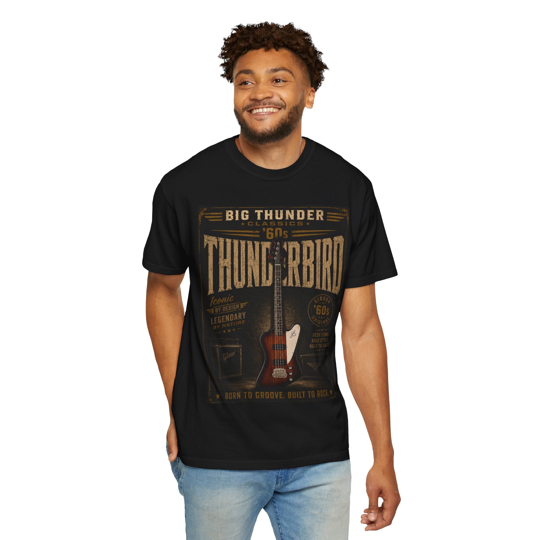 Thunderbird 60s Vintage Electric Guitar T-shirt | Retro Rock Band Tee
