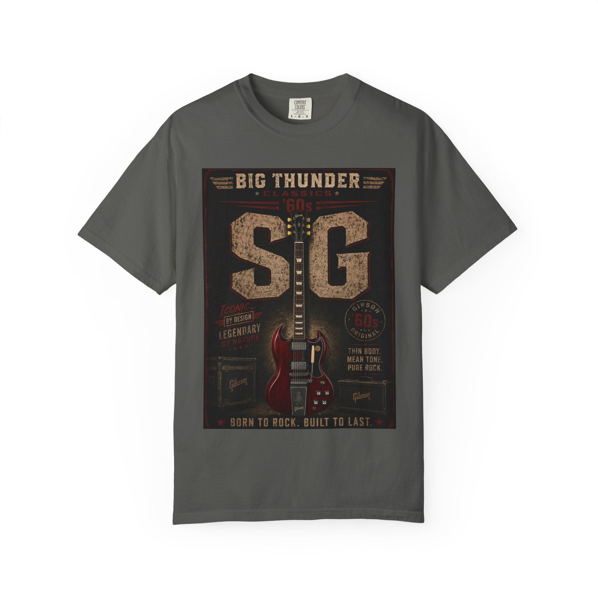 Big Thunder SG Electric Guitar Poster T-Shirt | Vintage Rock Tee