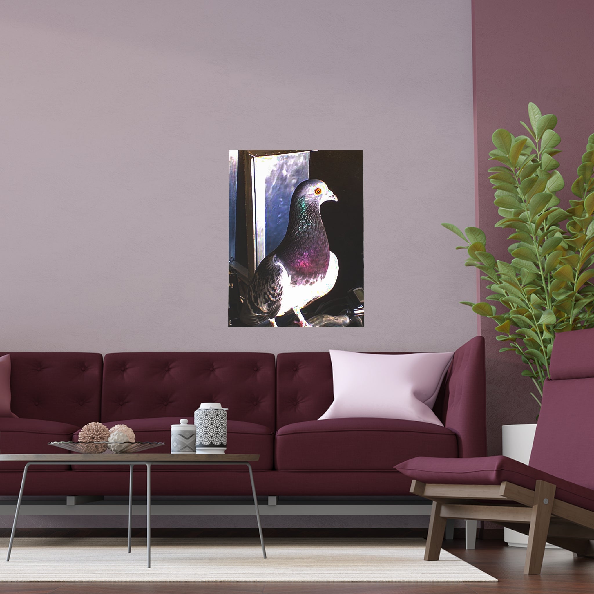 Walter Pigeon Wing Man | Funny Bird Photography Print | Fine Art Print