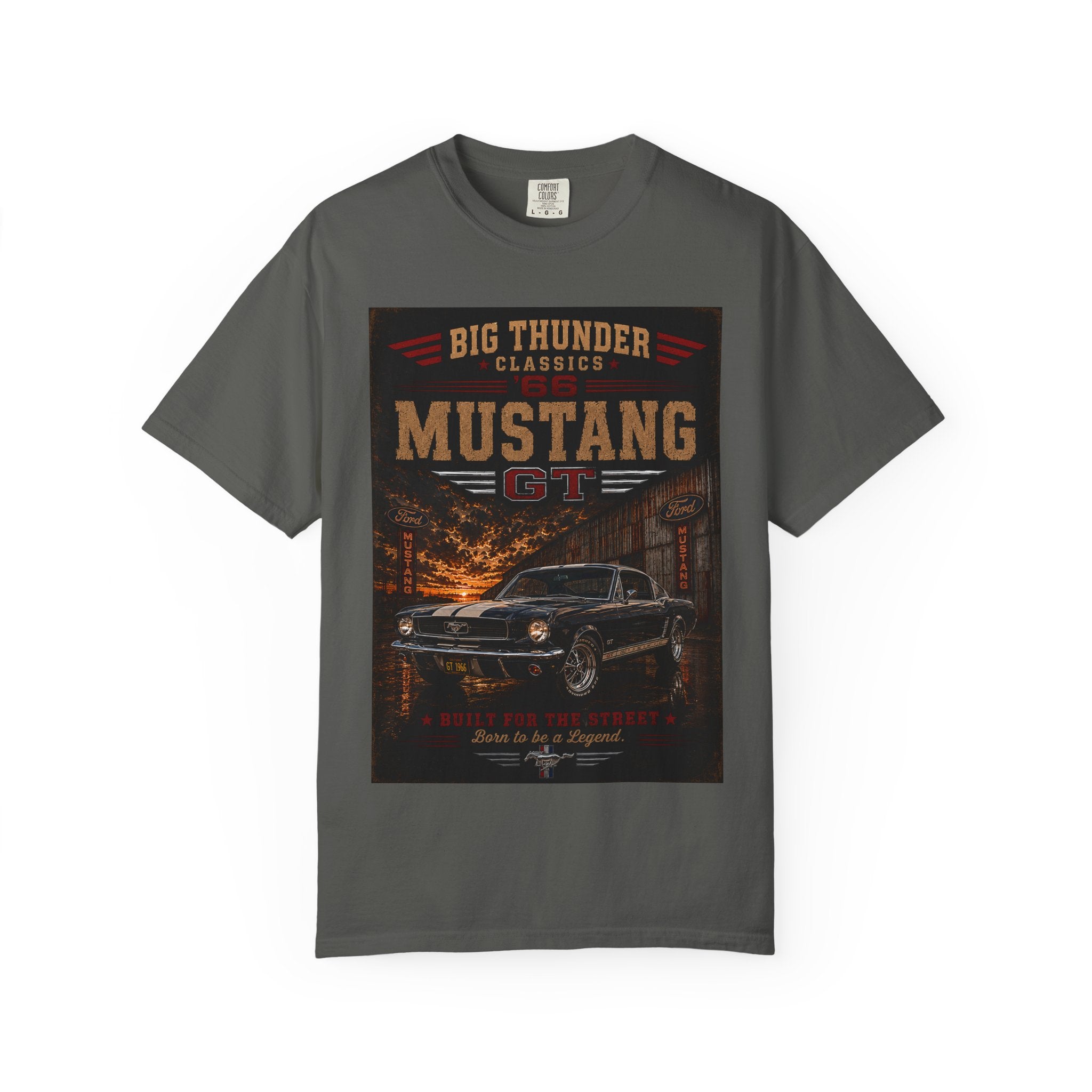 1966 Ford Mustang GT Shirt | Classic Muscle Car Tee | Big Thunder Classics | Comfort Colors | Vintage Car Gift