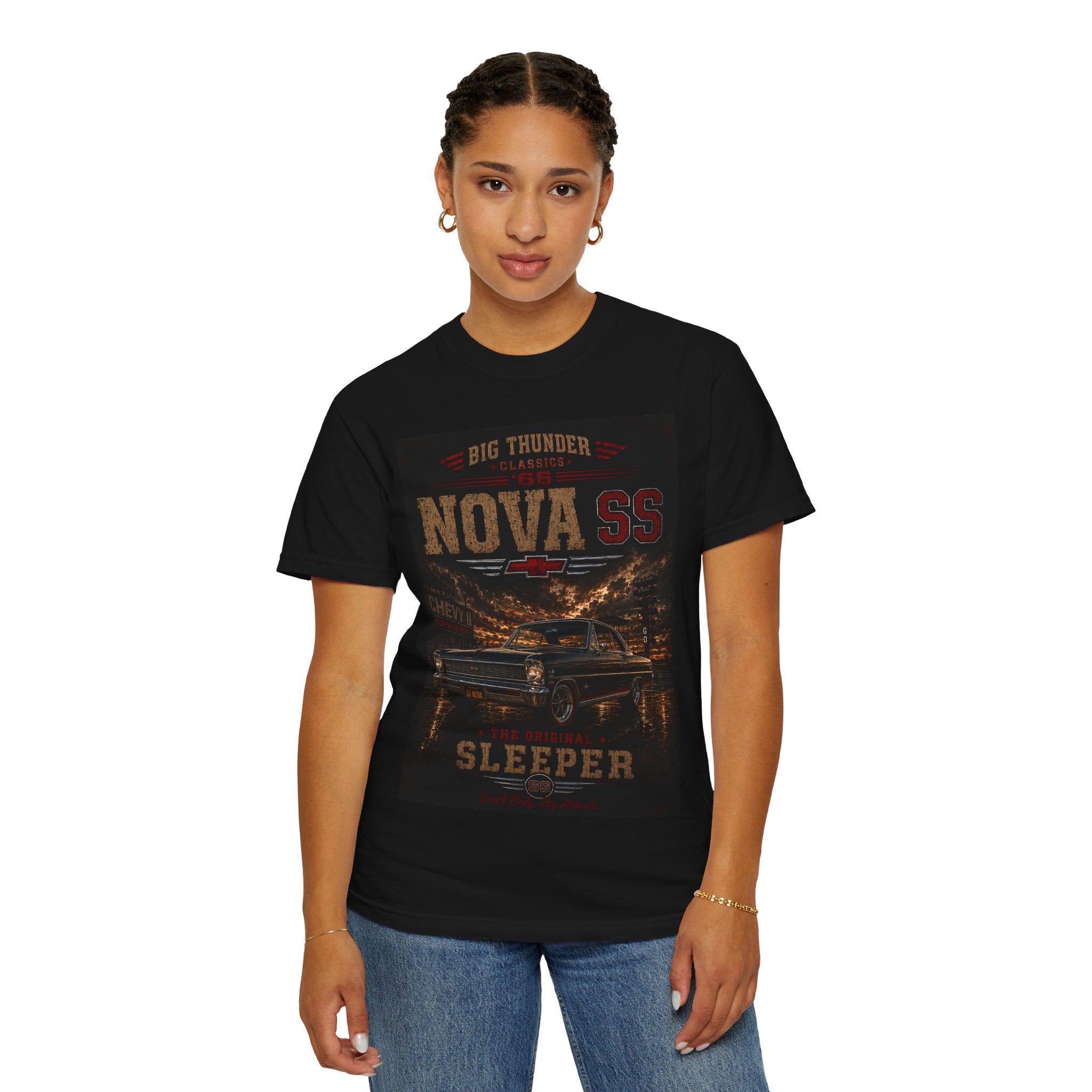 Nova SS Sleeper Chevy Classic Car T-shirt | Vintage Muscle Car Graphic