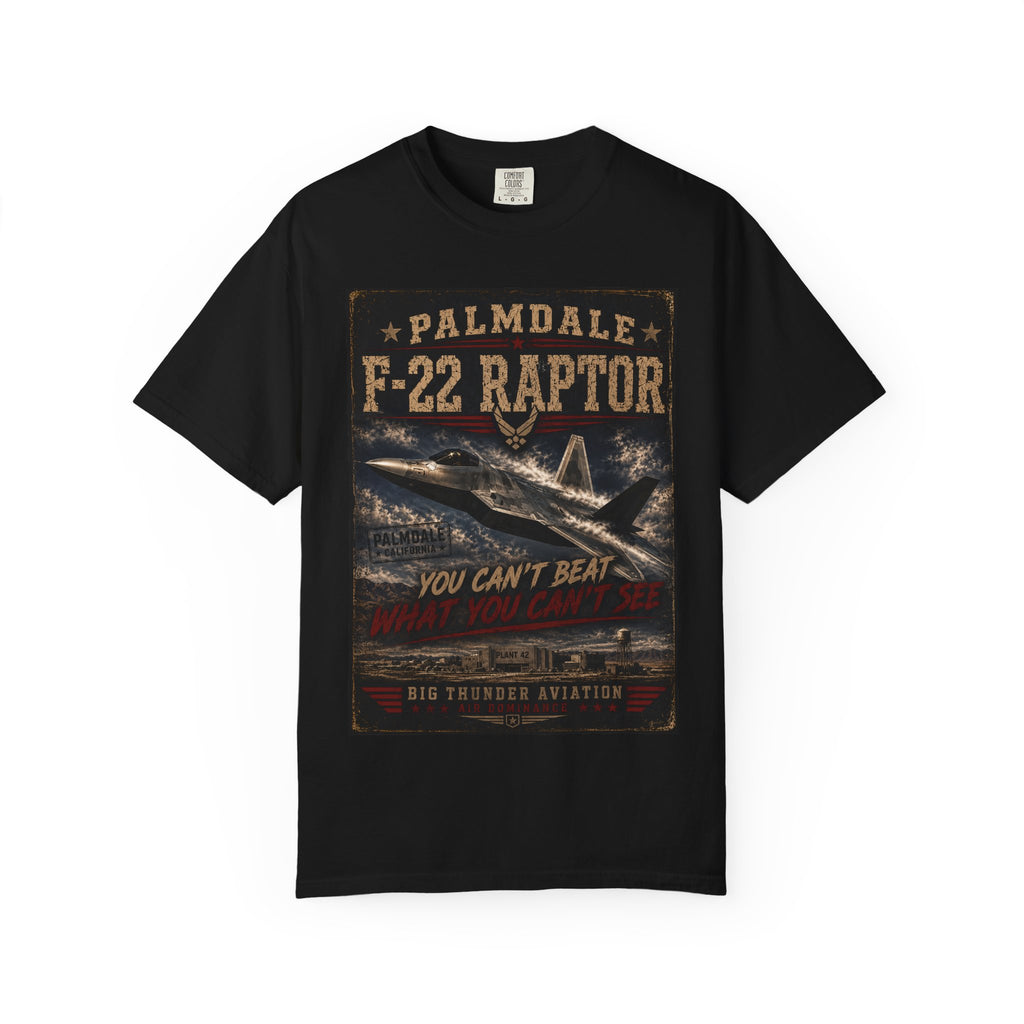 Palmdale F-22 Raptor Graphic T-Shirt | Military Jet Aviation Tee