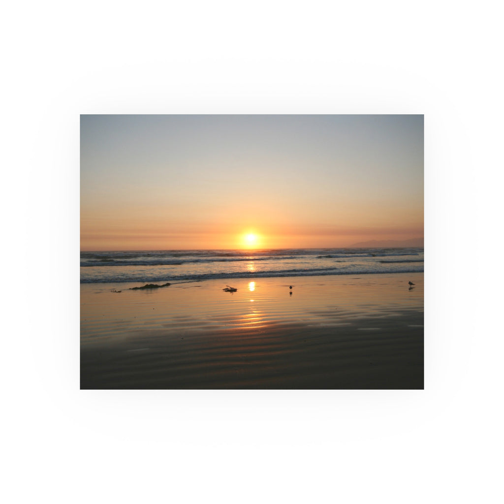 Pismo Beach Sunset | Sunset Beach Reflection Poster | Ocean Sunrise Wall Art
