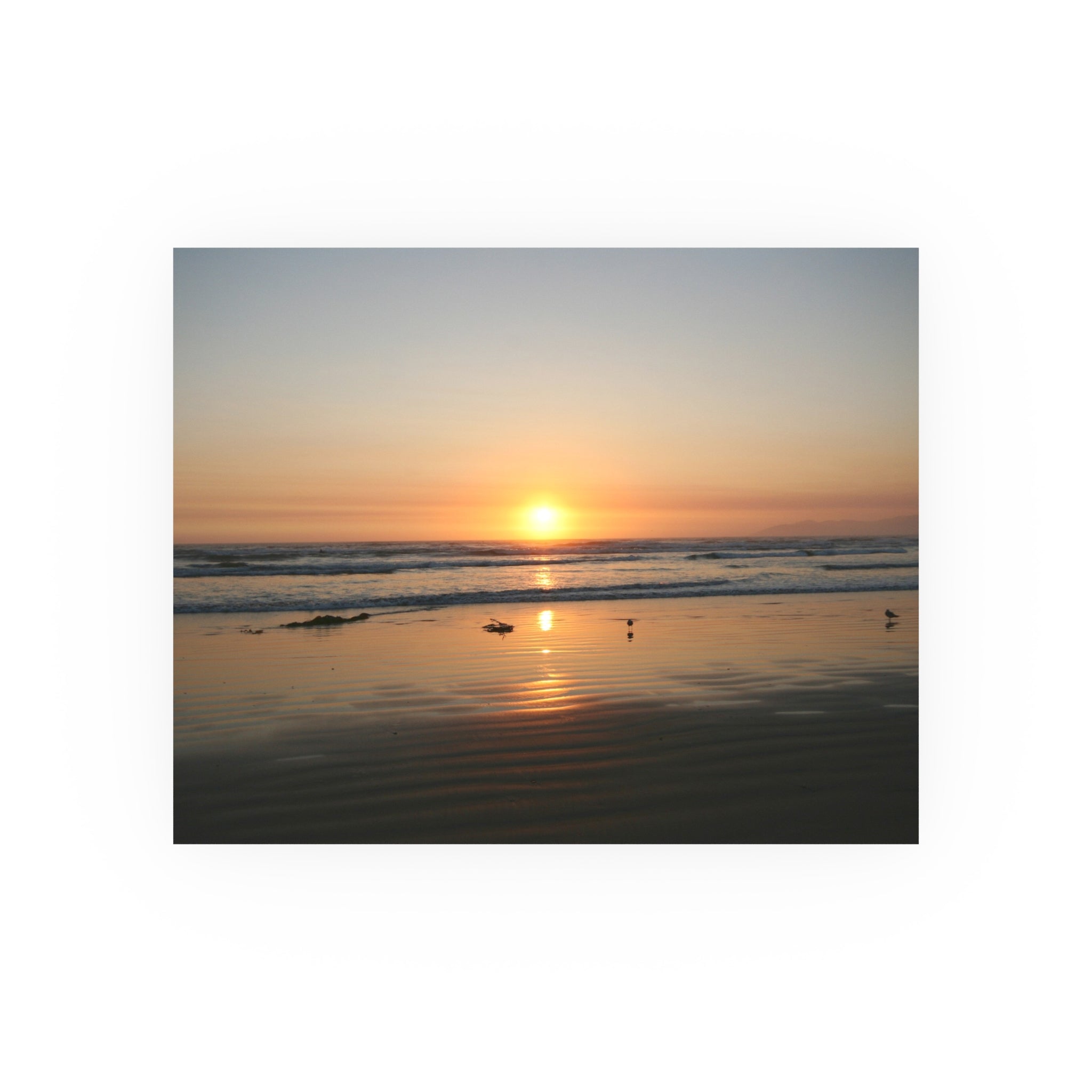 Pismo Beach Sunset | Sunset Beach Reflection Poster | Ocean Sunrise Wall Art